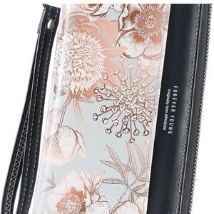 ✨NWT Forever Young Floral Women's Wallet
& Wristlet - Black and Floral✨